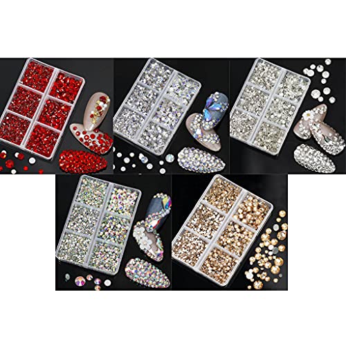 Gergxi Hotfix AB Strasssteine, verschiedene Größen, Kristall, flache Rückseite, Strass, 3D-Nagel-Diamanten, Nagelschmuck… – Bild 4