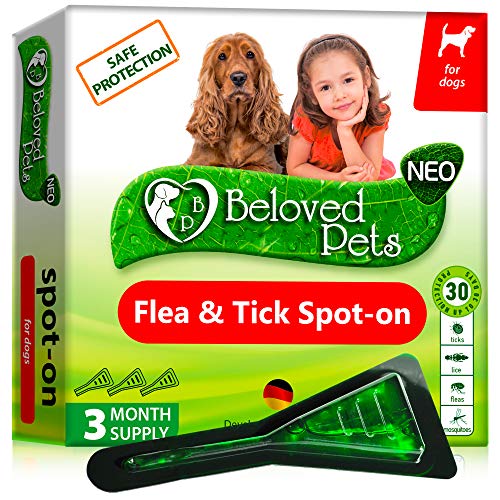 Flea and Tick Prevention for Dogs and Cats - Natural Flea Treatment for Pets Kittens Puppies - 3 Months Supply Repellent - Reliable Flea Control and Protection