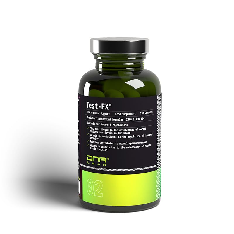 DNA Lean Test-FX 2.0 Evidence-Based Testosterone Supplement For Men - With Fenugreek, KSM-66 Ashwagandha, & ZMA for Muscle Growth, Energy & Libido Support, Contains 1 Month's Supply of 150 Veggie Caps