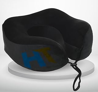 اتش تي رقبة طبية مرتفعة من الميموري فوم للسفر، أسود