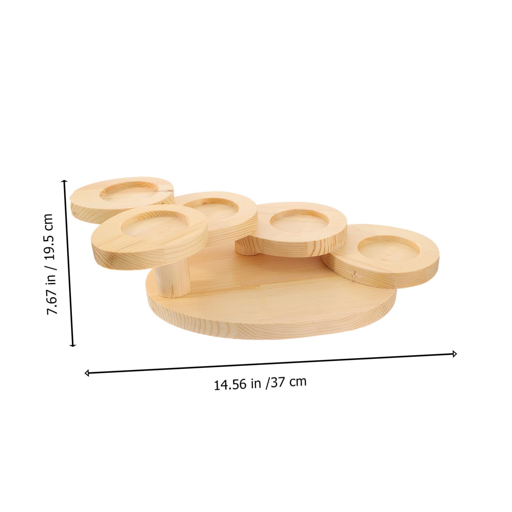 Cabilock Bandeja de Madera para Servir Sushi Diseño Escalera de Cinco Niveles, Soporte Decorativo y Funcional para Exhibir Aperitivos y Postres en Restaurantes