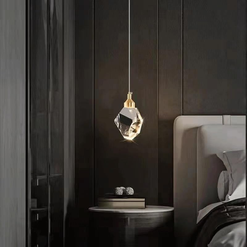 Mini lampada a sospensione in cristallo Lampada da cucina moderna a isola LED in ottone Lampada a sospensione con cavo regolabile Lampadario for sala da pranzo Comodino camera da letto
