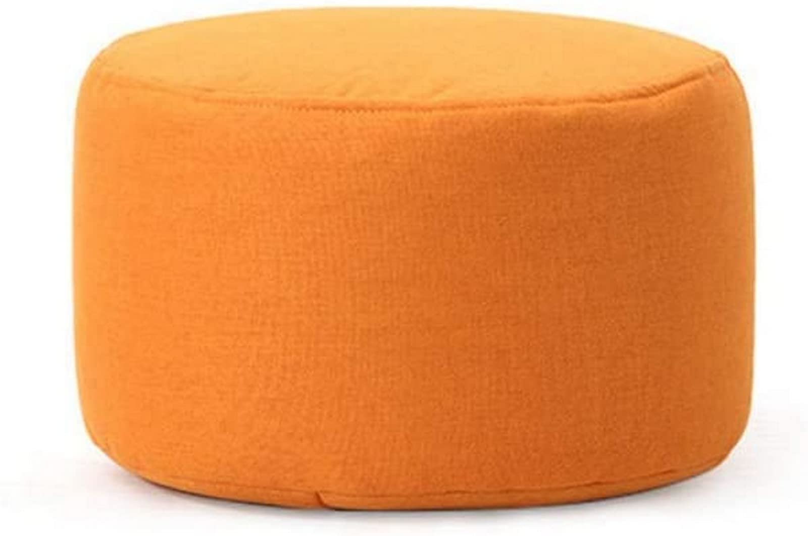 Repose-pieds en tissu ottoman orange avec pouf de salon respirant