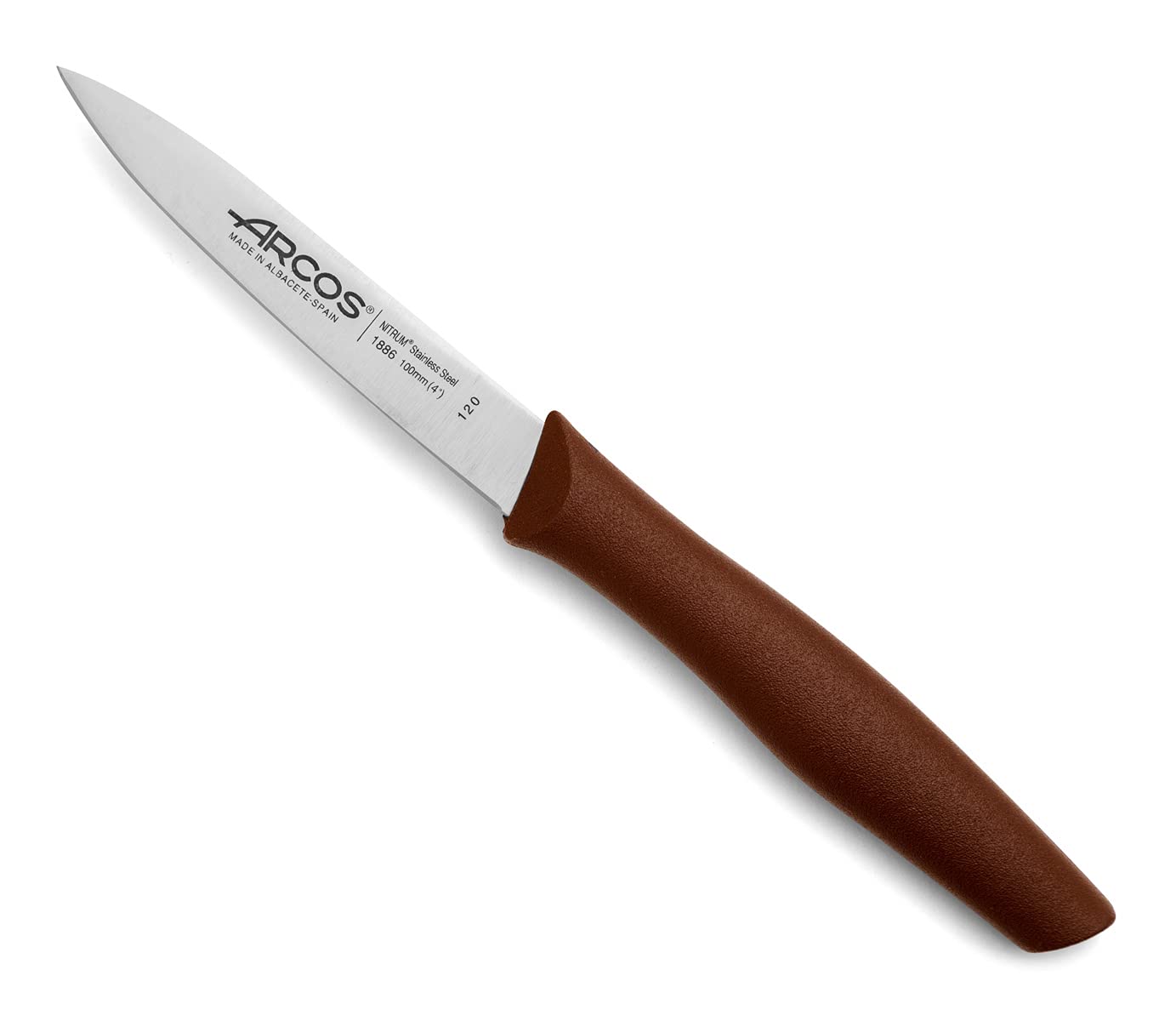 Arcos Couteau Mondador Acier Inoxydable NITRUM 100 mm - Pour Fruits et Légumes - Manche Polypropylène Résistant et Confortable - Série Nova