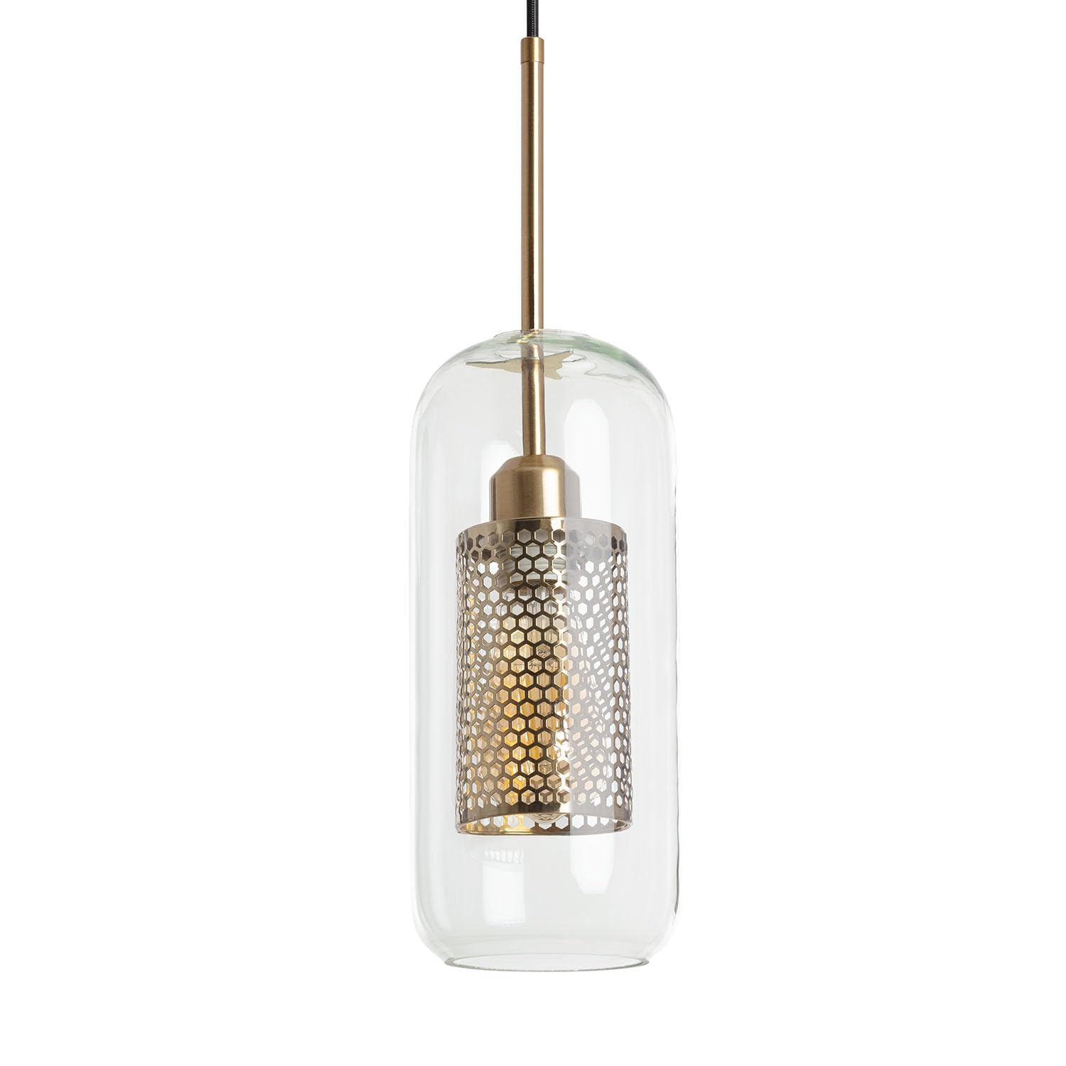 LEDKIA LIGHTING Suspension Métal et Verre Julieta Lungo Doré