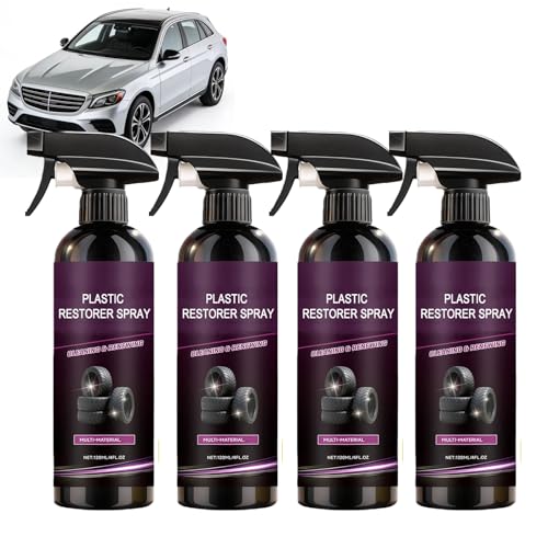 Nettoyant intérieur de voiture et revitalisant plastique noir haute protection (4Pcs)