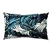 Hengjiang Tropical Style rectangulaire coussin Plante Feuille Vert Violet bleu rose recto verso en peluche Taie d'oreiller de 30 cm x 50 cm , Polyester, 11,