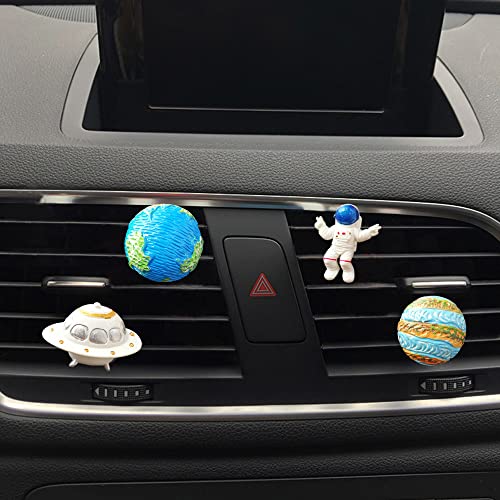 Image of ZOSTLAND Rhinestone Car Decorative Clip,Car Air Fresheners,Metal Vent Clip,Bling Auto Air Vent,Personalized Automotive Interior Decoration Accessories,Auto Decor Gift for Women,Men (4pcs Universe)