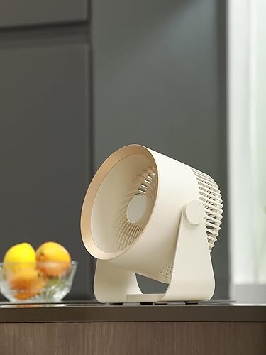Miniatura 6 de AIMHON Ventilador de circulación de aire de escritorio, ventilador de montaje en pared, ventilador portátil con pilas, ventilador de mesa personal