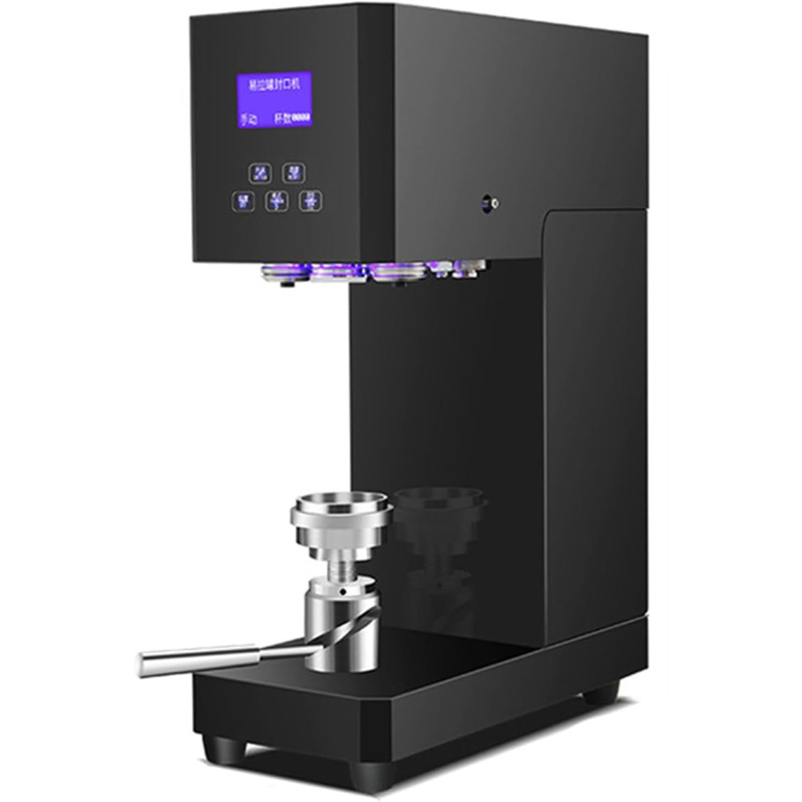 ASerZenith Electric Soda Can Sealer With Smart Counter, Semi-Automatic Bottle Sealing Machine For Commercial Use,Black
