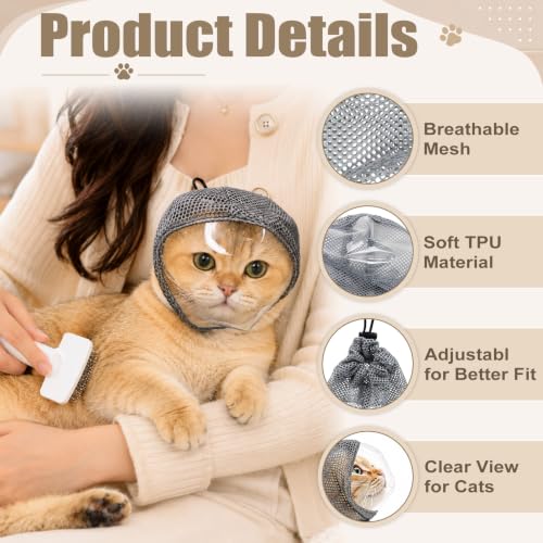 Adjustable Cat Muzzle for Grooming and Biting Prevention (S) | Breathable TPU Material for Nail Trimming, Bathing and Vet Visits, Helps Reduce Scratching - Image 4