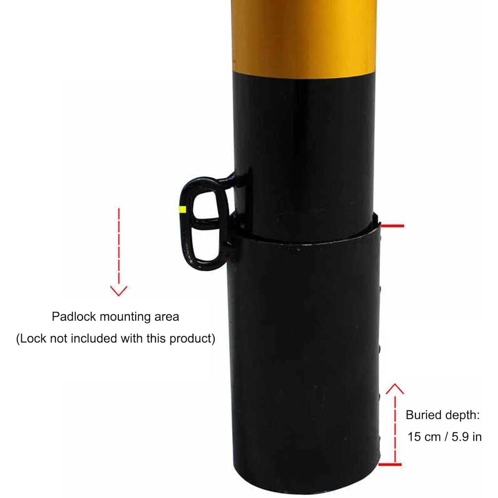Générique Borne de sécurité Amovible avec Manchon d'encastrement et cônes de signalisation - 75 cm (29,5 po) pour Une Protection de Zone renforcée, Durable, Installation