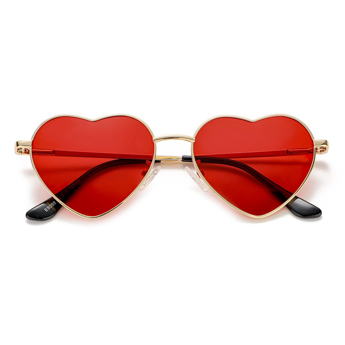 NIDOVIX Polarized Heart Shaped Sunglasses for Women Vintage Fashion Cute Lovely Sun Glasses Metal Frame UV400 Protection