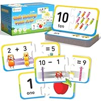 D-FantiX 30 Self-Correcting Number Puzzles, Double-Sided Addition and Subtraction Games, Kindergarten Math Games for Kids, Montessori Math Puzzles Educational Toys Preschool Learning Activities