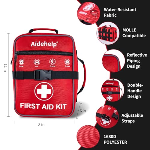 520 Pieces Premium First Aid Kit - Large Emergency Medical Kit for Survival, Car, Home, Travel, Camping, Backpack, Hiking, School (Red) - Image 5