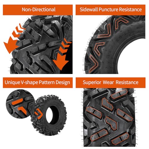 Image of FORERUNNER 27x9-12 & 27x11-12 ATV Tires, All Terrain (Pack of 4, Tubeless) | FORERUNNER 6PR 27x9-12 & 27x11-12 ATV UTV Trail Sand Mud Off-Road Tires
