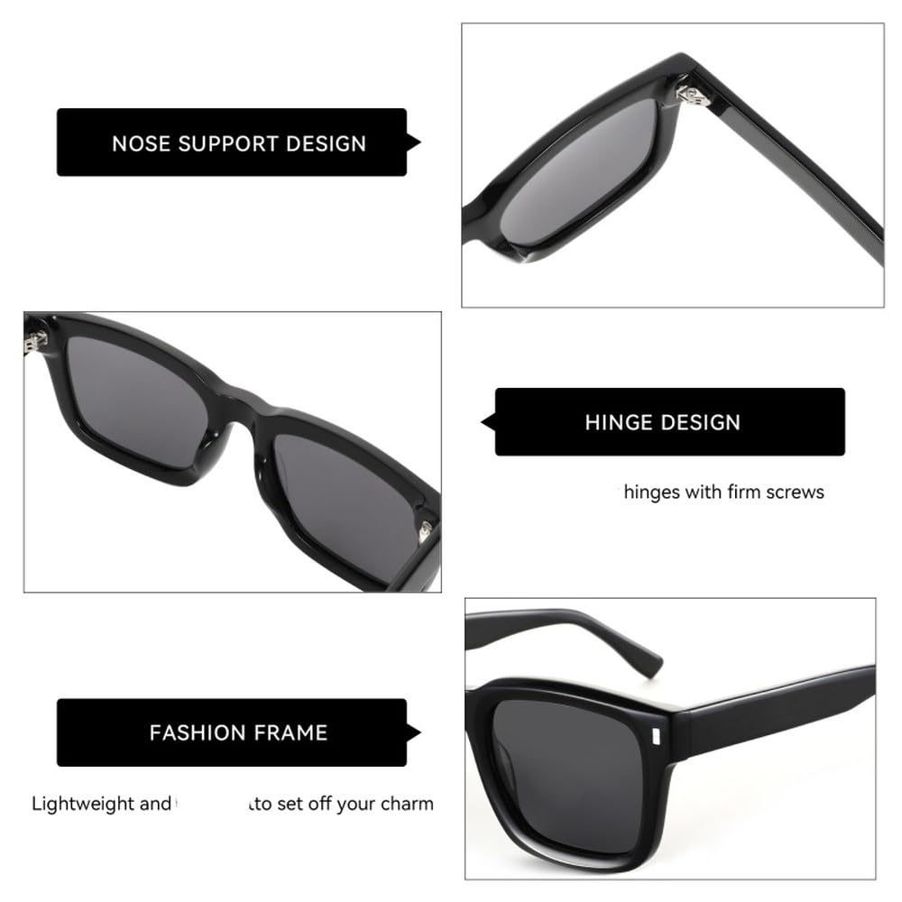 Gafas de sol polarizadas de acetato de última tendencia, con diseño de patchwork.