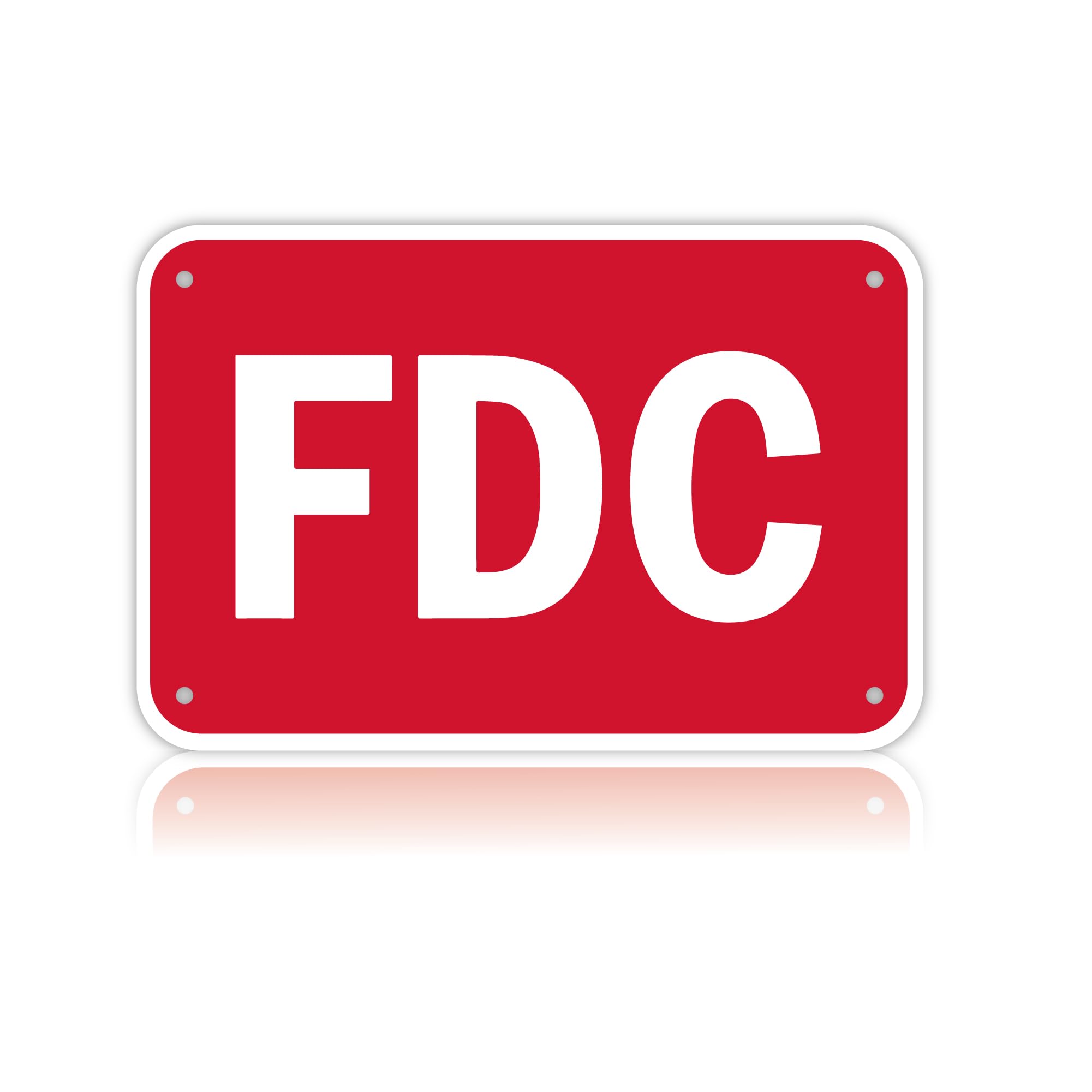 FDC Sign 12" x 18", 60 MIL Engineer Grade Honeycomb Reflective Aluminum, Fire Department Connection Sign, 1 Pack, Rust Free Aluminum, UV Protected, Weather Resistant, Waterproof, Durable Ink, Wall Mount