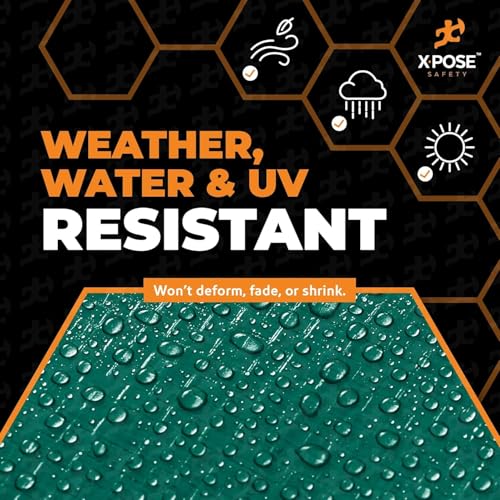 Image of Heavy Duty Poly Tarp 20' x 30' - Bulk Half Pallet (48 Pack) Thick Waterproof, UV Blocking Protective Cover - Reversible Green & Black - 10 Mil Thick Polyethylene - by Xpose Safety