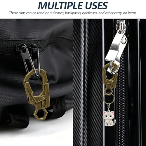 Image of Ahiller Double Locking Carabiner Clip - Zinc Alloy Mens Keychain for Keys | Unisex,Dual Press Double Lock, Anti Misopening,Heavy Duty,Suitable for Car Keys,Belt,Backpack,Hiking,Riding,Outdoor Camping