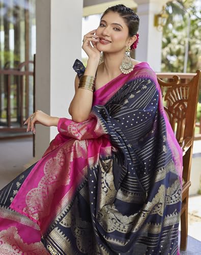Image of Yashika Women's Banarasi Kanjivaram Art Silk Saree|Sarees for Women Ethnic Wear