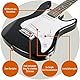 3rd Avenue XF 3/4 Größe Kids Junior E-Gitarre Starter-Einsteigerpaket Mit Tasche, Gurt, Plektren Und Kapodaster - Schwarz