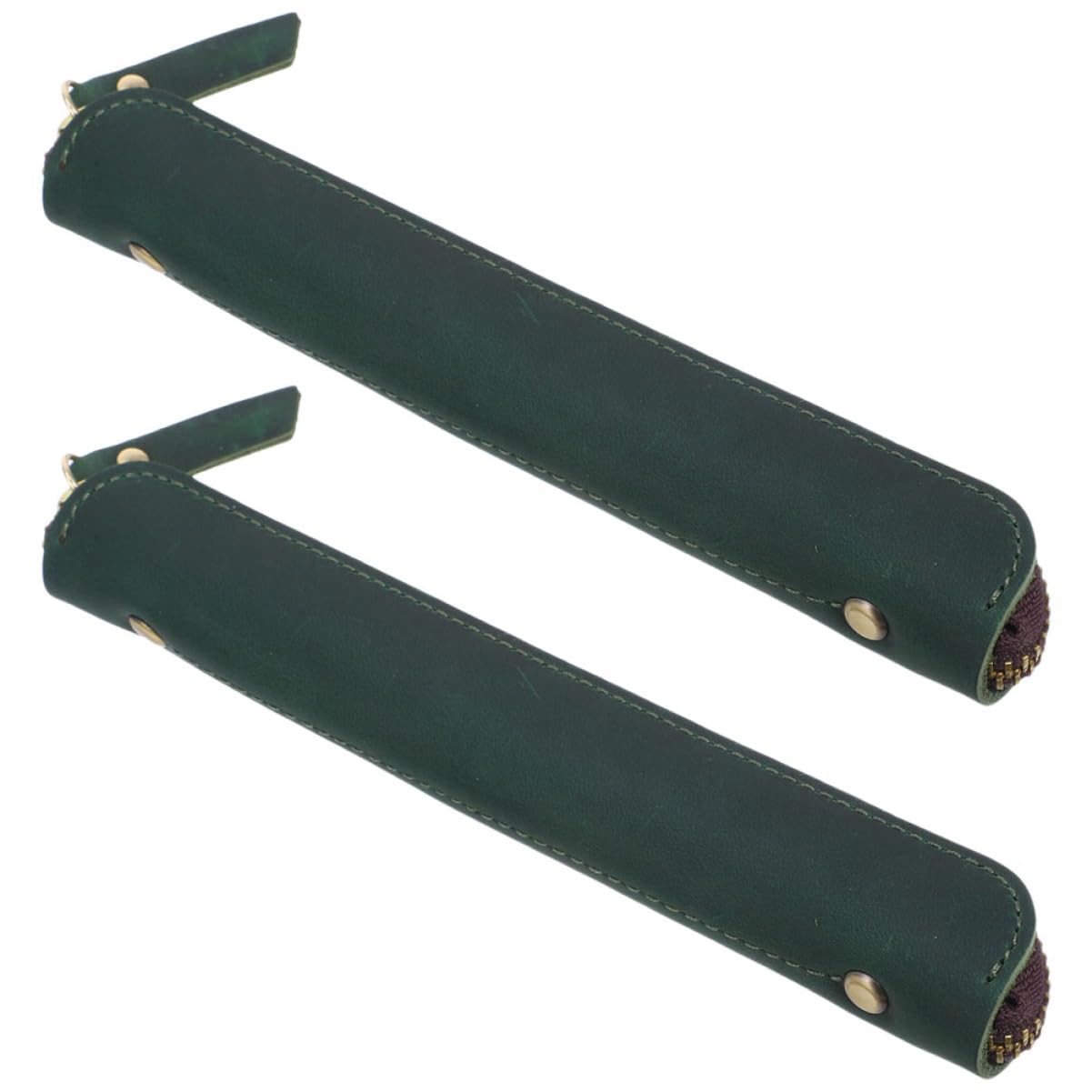 2 Piezas Estuche para Lápices de PU Vintage Unidades Bolsa de Lápices Portátil de Bolígrafos Monedas y Accesorios Diseño Elegante y Resistente para Estudiantes y Profesionales