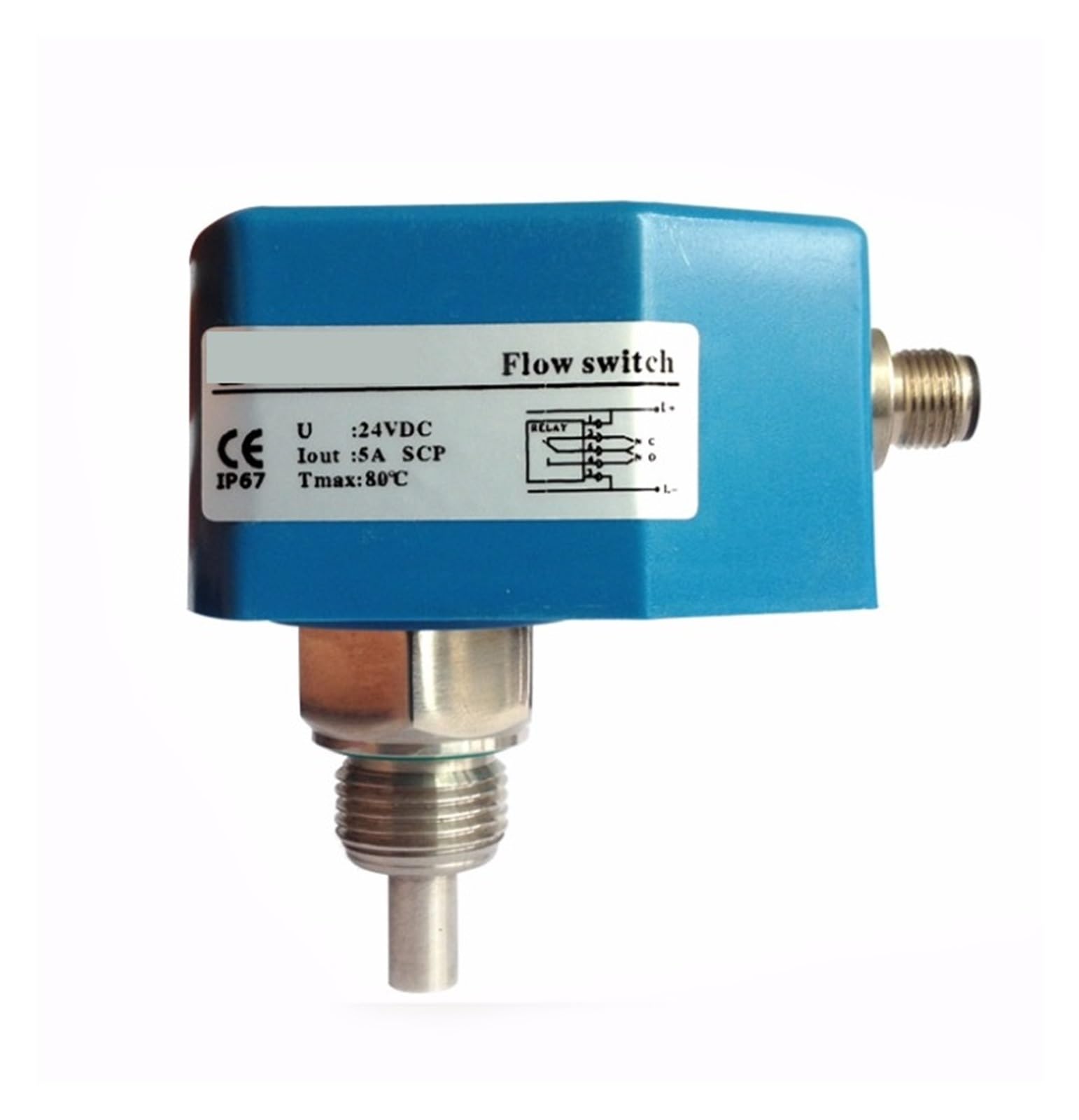HEXEH Sensore di Flusso d'Acqua Digitale con Pressione Massima di 1..150 cm/s 100 Bar e Protezione IP67 Interruttore di Flusso Acqua