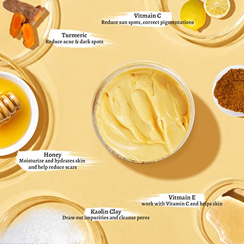 ANAiRUi Clay Masks for Face Skin Care, Turmeric + VC Mud Mask for Blackheads, Pores, Wrinkles, Fine Lines, Hydrating Clarifying, Cleansing Skincare Mask, 120g - Image 4