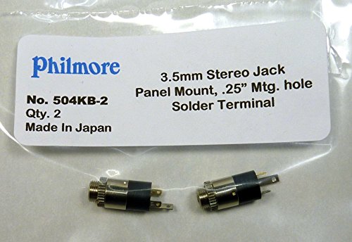 Two (2) Philmore 3.5Mm 1/8" Mini Stereo Female Panel Mount Jack Headphone Jack #TOP3