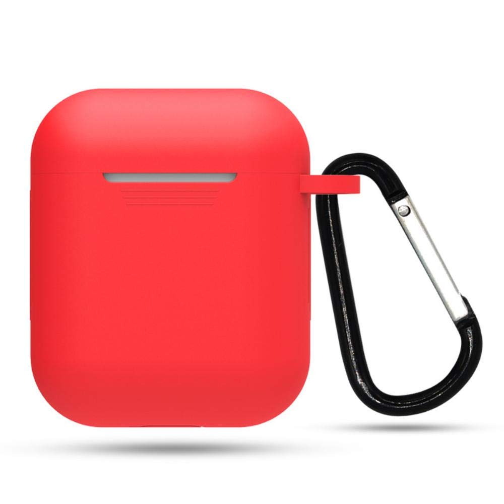 Digitalkey Airpods 1 & 2 Colorful Silicone Case with Carabiner (Red)