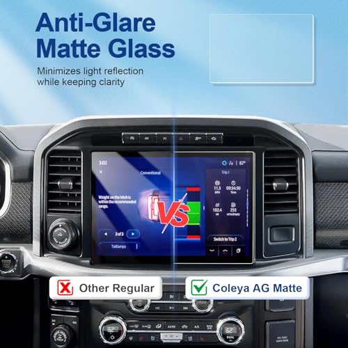 Image of Anti-Glare Matte 2021-2026 F150 Screen Protector, for Ford F-150 (STX /XLT /Lariat /Tremor /King Ranch /Platinum /Limited /Raptor),9H Tempered Glass 2025 F150 Truck Accessories HD&Anti-Fingerprint 12 inch