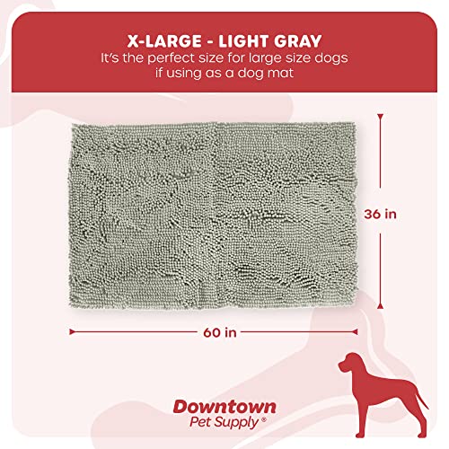 My Doggy Place - Microfiber Door Mat - Soft And Plush Pet Mat For Every Room Of The House - Dirt And Water Absorbent Mat - Washer & Dryer Safe Non-Slip Mat - Light Grey Runner Rug - 60 X 36 In #TOP5