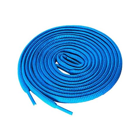 KURISET Shoelaces 2 Pair Oval Shoes Laces Half Round 1/4" Athletic ShoeLaces for Sport Running Shoes Shoe Strings (45 inches (114 cm), Blue) Cover
