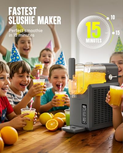 Image of Slushie Machine No Ice Needed 88oz, Slushy Machine for Home with LED Display and 5 Preset Modes, Auto-Clean, Frozen Drink Maker Perfect for Margarita,Frappes, Cocktail Smoothie, Milkshake and More
