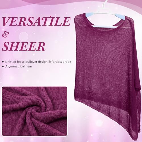 Image of Women Sheer Poncho Shrug Summer Sheer Blouse Top Lightweight Poncho Bolero for Evening Dress