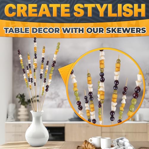 50 Pcs Bamboo Skewers for Grilling – 36 Inch Long Marshmallow Roasting Sticks for Campfire – Smores Sticks for Fire Pit to Making Kabobs, Hot Dog, Fruit, Crafts & Flower Bouquets