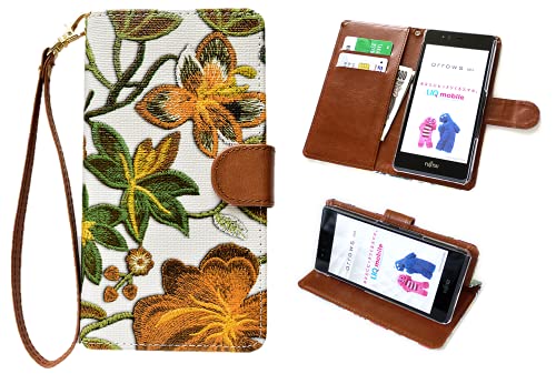 楽々ショップ OPPO オッポ Reno 11 A 用 スマホケース 手帳型 レザー ケース カバー カードポケット Reno11A-PUCF-W99-Y3 フラワー花柄刺繍PUレザープリント