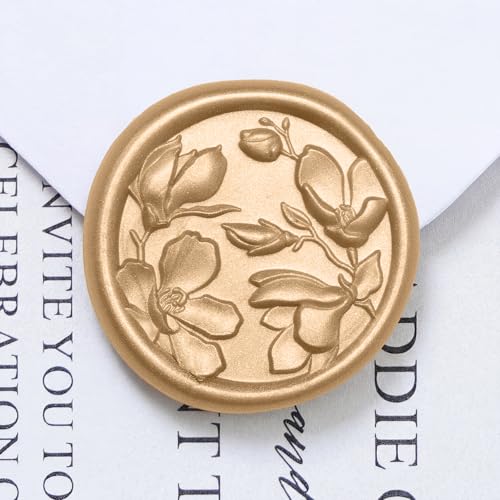 UNIQOOO Wax Seal Stickers - 3D Magnolia...