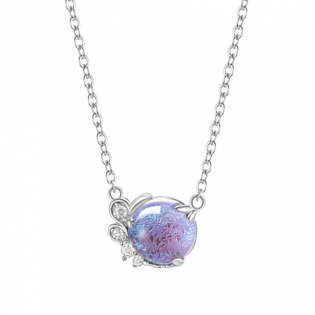 Gargantilla colorida de joyería 925 para mujer, regalo morado