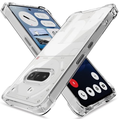 Image of Amazon Basics Back Cover for Nothing Phone 3a 5G PC + TPU Clear Transparent Raised Edges Shockproof Protective Phone Bumper Case(Transparent)
