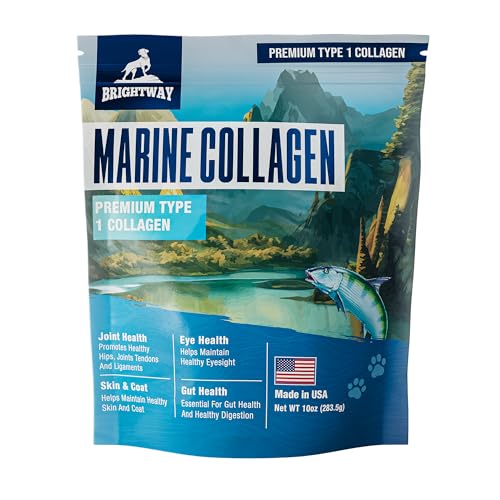 Wild Caught Marine Collagen Peptide for Dogs- Improves Gut, Skin & Coat Health, Allergies, Pet Mobility Hip & Joint Supplement Health