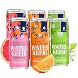Gourmanity Water Kefir, Zero Sugar Shelf-Stable, Probiotic Drink to Support Gut Health, Unfiltered and Unpasteurized 6-Pack, 3 Refreshing Flavors (8.5 fl oz x 6)