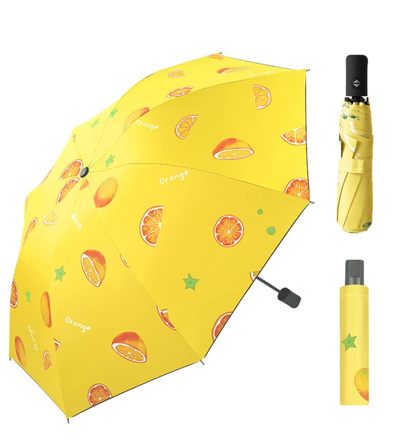 SYOSIFruits Series Automatic Folding Umbrellas, Rain & Sun, Windproof, Compact, Lightweight Portable Travel Umbrellas, UV Sun Umbrella Compact Folding Umbrella Auto Open Folding for Women Men