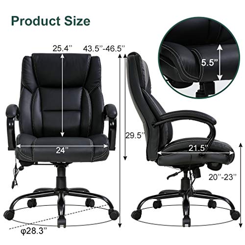 Ergonomic Big and Tall Office Chair for Adults - Black