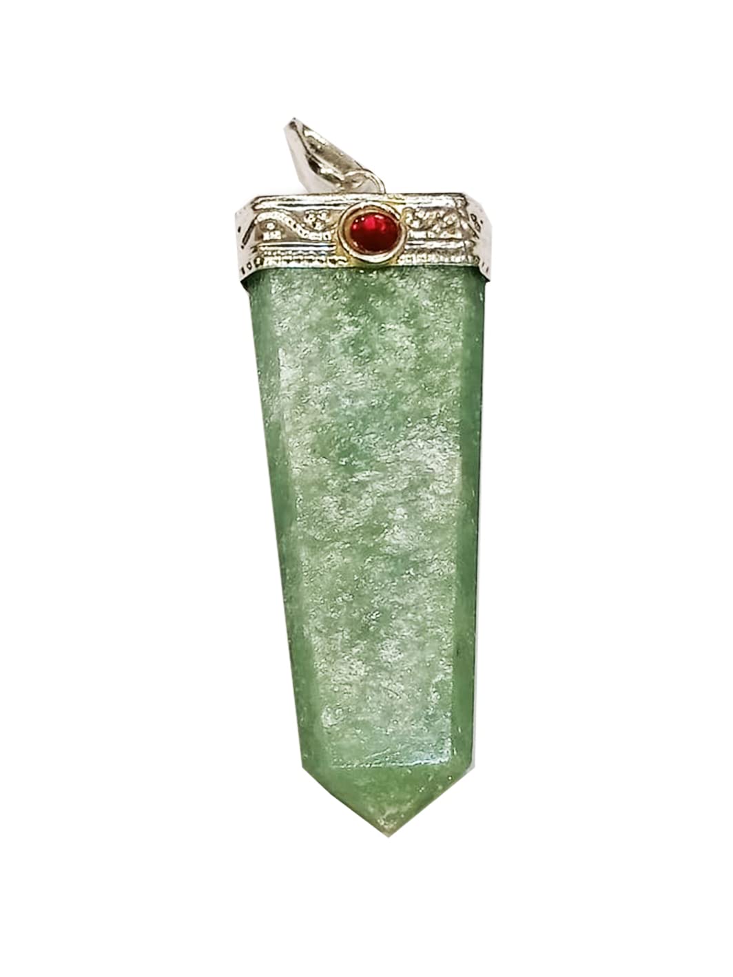 REBUYGreen Aventurine Pendant Healing Stone Pendant Crystal Healing Gemstone Pendant Jewelry Stone Pendant Aventurine Stone Pendant for Men & Women, Color Green