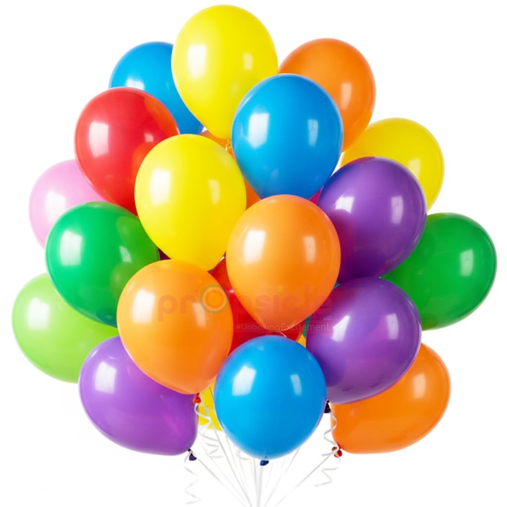 Propsicle Multicolor Metallic Balloon Combo Set Party Decoration 12" Inch Happy Birthday Balloon Kids Rainbow Theme Anniversary Bachelorette Welcome Party - Packet of 50 Pcs-image-22