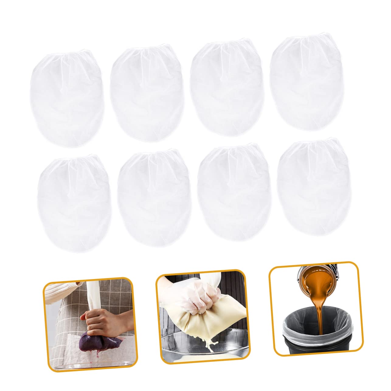 SHINEOFI Bolsa De Filtro Para Pintura 8 Unidades Filtro De Malla Para Pintura Filtro De Malla Para Pulverización Nailon
