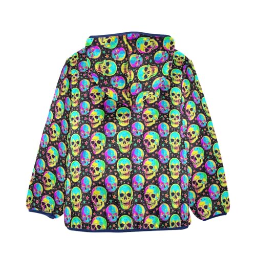 Skull Boys Fleece Coat,Children's Zip-Up Hoodie Jacket,Baby Warm Fashion Outerwear 3-10T,A1133292