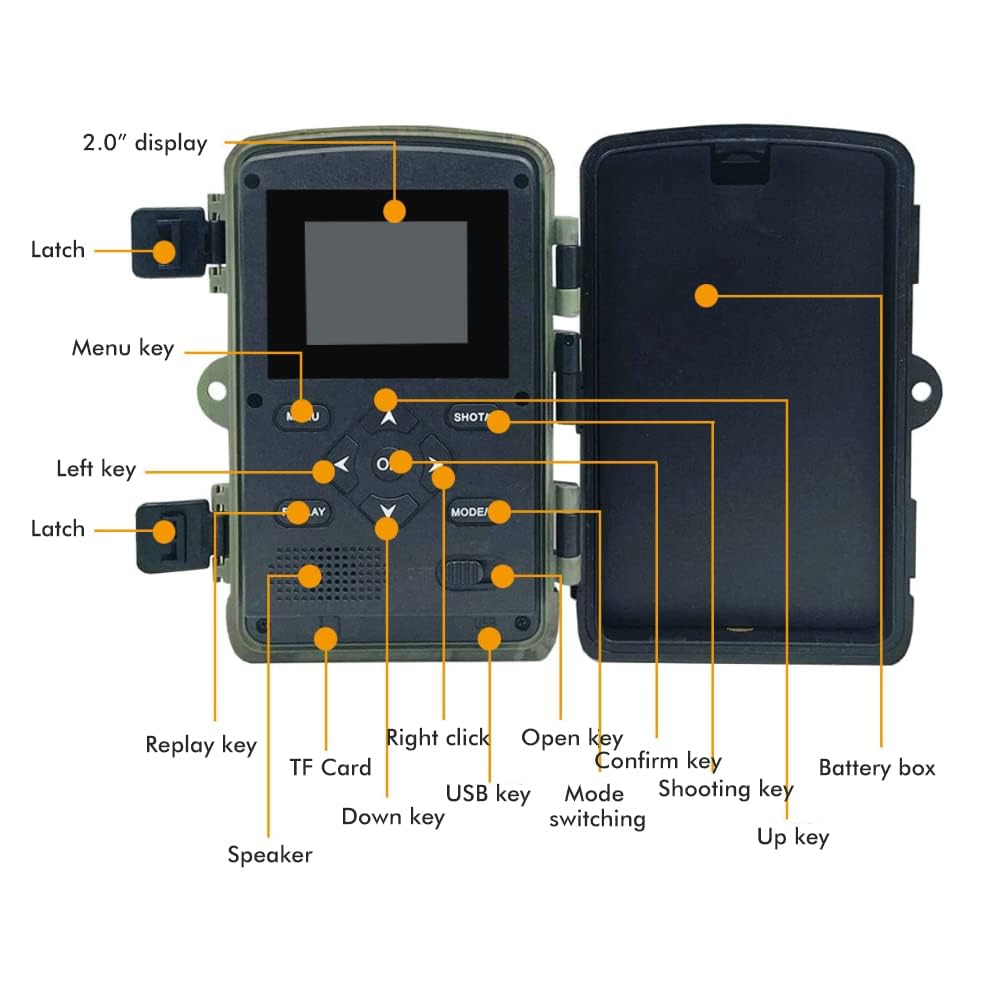 zalati Caméra de chasse PR3000 36 MP 1080p étanche IP66 infrarouge pour le jardin et la chasse